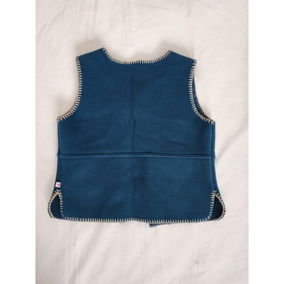 Genuine Girl Kids Sleeveless Outerwear Fleece Embroidered Vest Blue Size S(7) - Picture 10 of 10